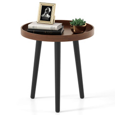 Round Side Table  with Solid Legs and Thickened Tray product